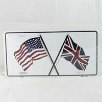 British Brands License Plate Union Jack and USA Flag 96g