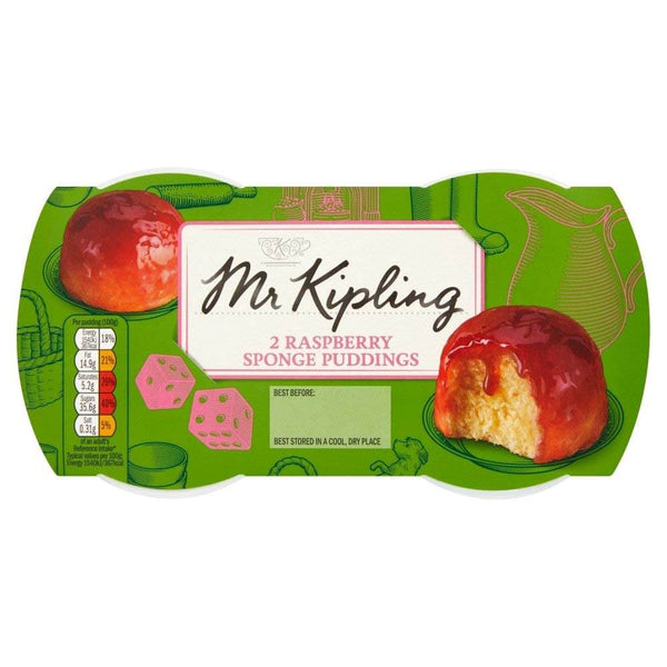 Mr Kipling Sponge Pudding - Raspberry (Pack of 2 Puddings) 190g
