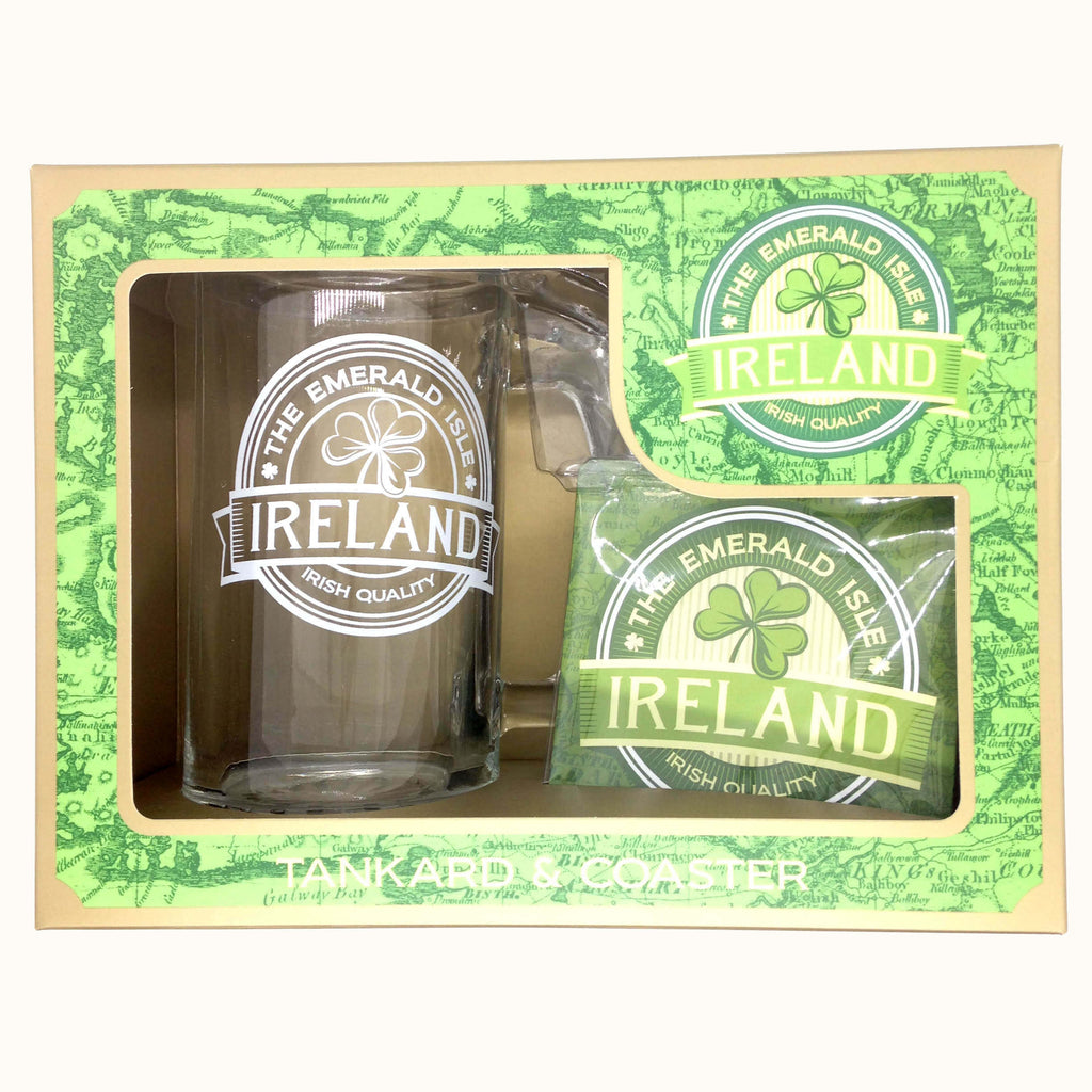 British Brands Tankard Ireland Glass Tankard And Coaster Set - Thumbnail 2
