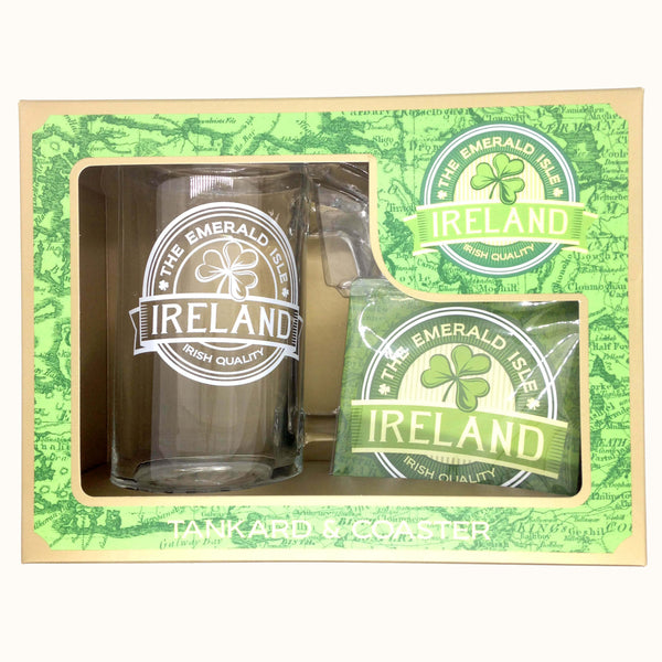 British Brands Tankard Ireland Glass Tankard And Coaster Set 250g