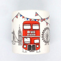 British Brands Money Box Ceramic With A Sketchy London Bus Design 350g