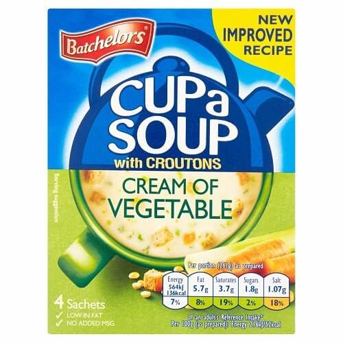 Batchelors Cup A Soup Cream of Vegetable 4pk 122g