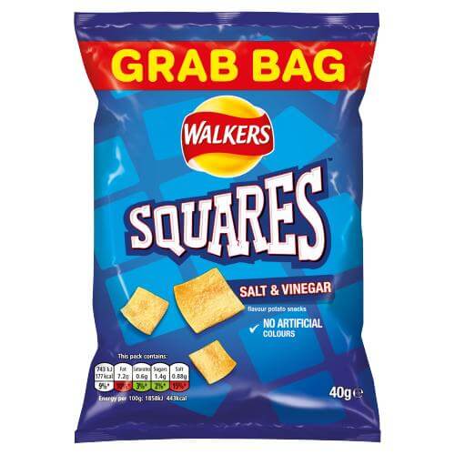 Walkers Squares Salt And Vinegar 40g