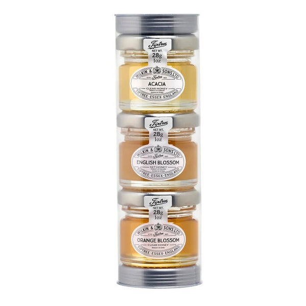 Wilkin and Sons Tiptree Three Little Honeys (3X28g) Acacia, English Blossom and Orange Blossom Selection 84g
